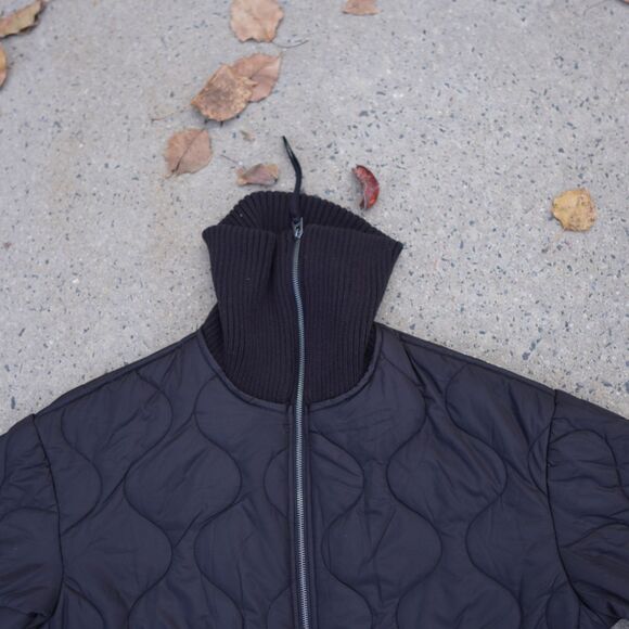 Lucky Brand Black Reversible Quilted Jacket Women’s M NWOT Full Zip Cozy Warm - Picture 9 of 15